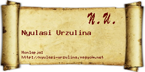 Nyulasi Urzulina névjegykártya
